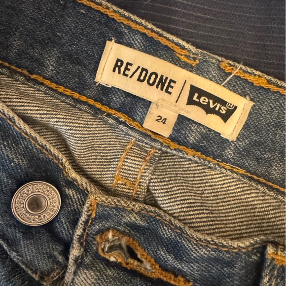 Re/ Done Levi’s Straight Blue Denim Jeans - Picture 4 of 6